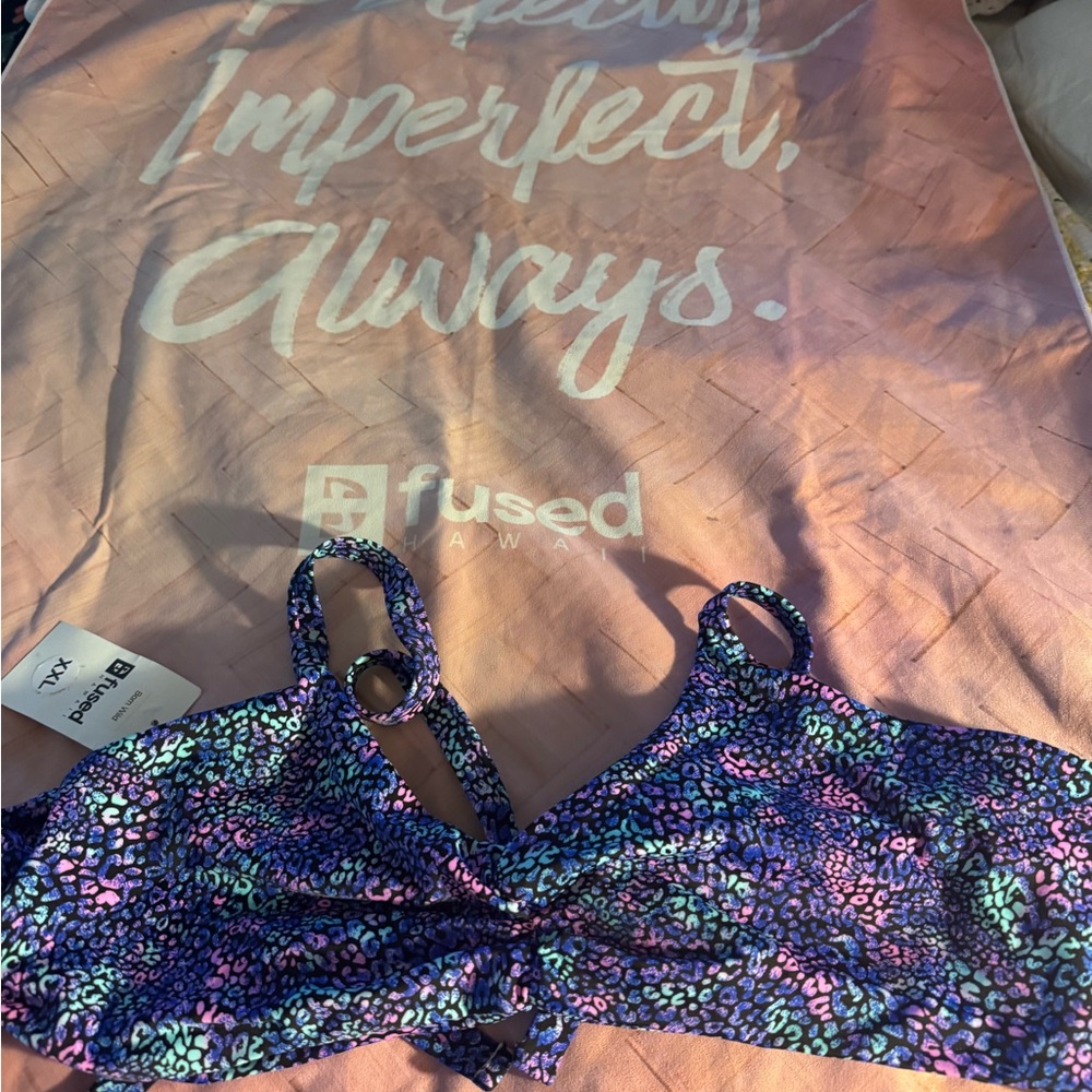 Fused Hawaii Born Free Colorful Leopard Print Bikini Top